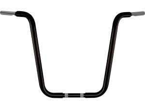 18 Chubby Classic Ape Hanger Handlebar Non-Dimpled 3-Hole Black Powder Coated 1 1/4" Throttle By Wire Throttle Cables