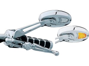 LED Turn Signal Mirror Flat glass Chrome