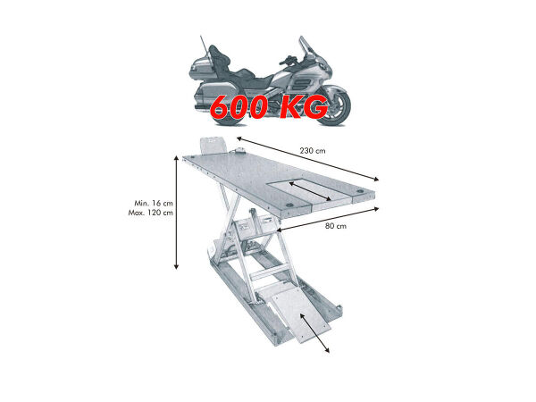 EH 600 Motorcycle Lift Black