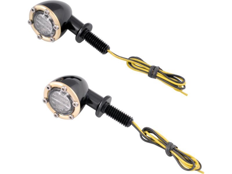 LED Turn Signal Brass Black Anodized Clear LED
