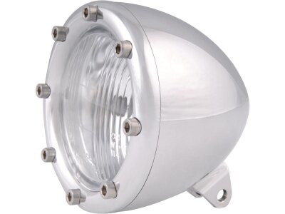 4" Headlight Aluminium Polished H4