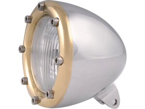 4" Headlight Aluminium Polished H4