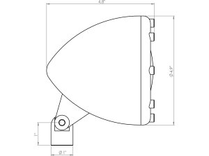 4" Headlight Black H4