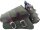 Canvas Swing Arm Saddle Bag with Bottle With Black Straps Brown Army Green Left