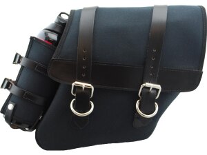 Canvas Solo Side Bag with Fuel Bottle Strut Mount Black...
