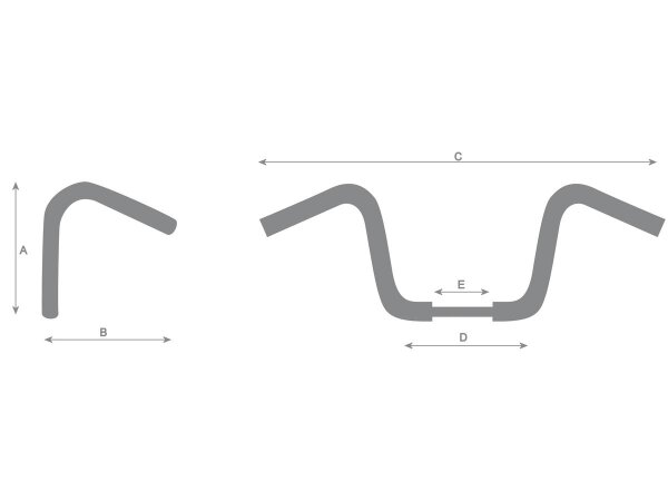 1" Beach Bar Handlebar Non-Dimpled 3-Hole Chrome 1"