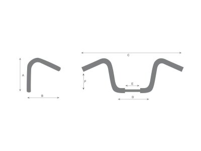 1" Beach Bar Handlebar Non-Dimpled 3-Hole Chrome 1"
