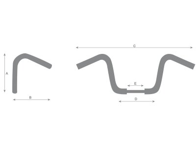 1" Beach Bar Handlebar Non-Dimpled 3-Hole Chrome 1"