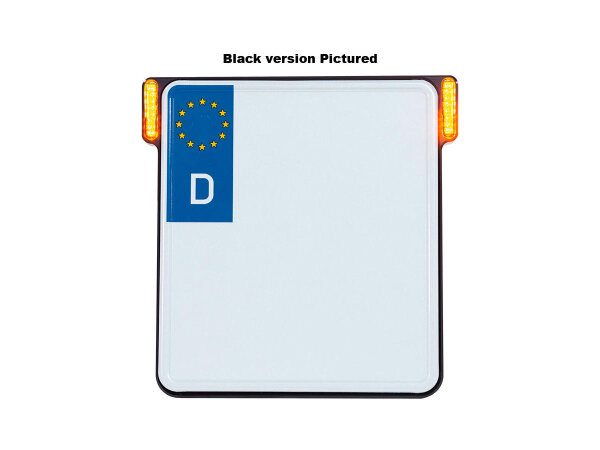 ALL-IN-ONE License Plate Base Plate Turn Signals, German...