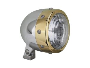 Retro 4 3/4" Headlight Aluminium Polished H4