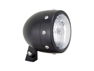 Retro 4 3/4" Headlight Black Powder Coated H4