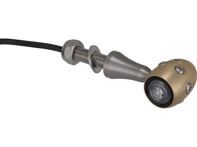 Retro LED Turn Signal V2A Satin stem Brass Satin Brass Satin Clear