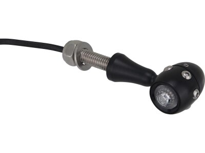 Retro LED Turn Signal V2A Black stem Black Black Clear