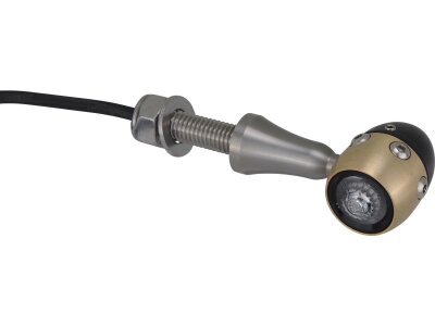 Retro LED Turn Signal V2A Satin stem Brass Satin Black Clear