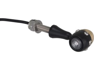 Retro LED Turn Signal V2A Black stem Black Brass Satin Clear