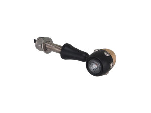 Retro LED Turn Signal V2A Black stem Black Brass Satin Clear