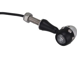 Retro LED Turn Signal V2A Black stem Black Aluminium...