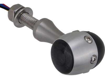 Retro LED Turn Signal/Taillight/Brake Light V2A Satin stem Aluminum Satin Black Smoke