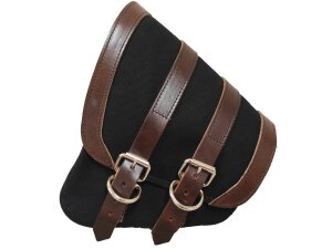 Canvas Swing Arm Saddle Bag With Brown Straps Black Brown...