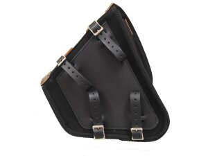 Canvas Swing Arm Saddle Bag With Brown Straps Black Brown...