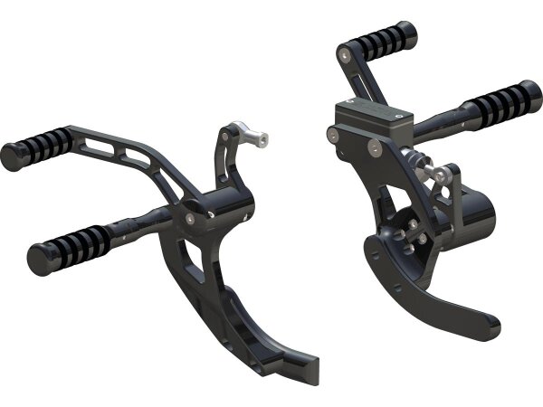 Forward Control Kit Stock lenght, with O-Ring Pegs Polished