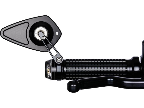 mo.view blade Bar End Mirror Black, Anodized