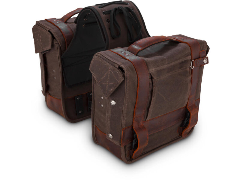 Voyager Throwover Saddlebags Dark Oak