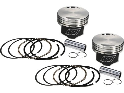 Forged Piston Kit for Sportster Engines Stroke 3,813" Bore 3,498" (88,8492 mm ), Positive Dome +3,6cc, With Skirt Coating 10.5:1 Std. 1200 ccm (74 cui)