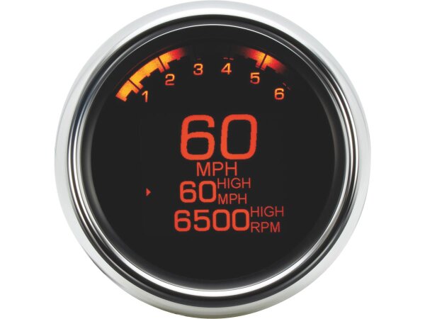 3 3/8" MLX-3000 Series Speedometer/Tachometer Scale: 250 mph; 250 km/h; Scale Color: black