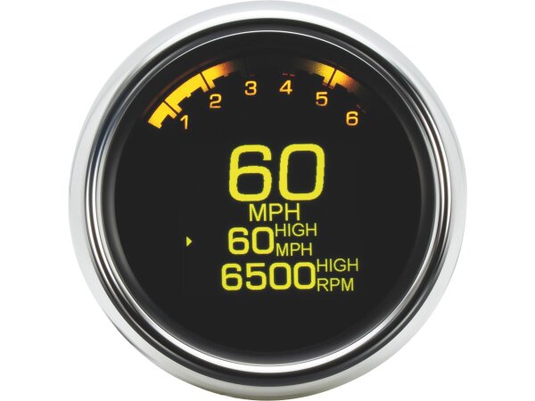 3 3/8" MLX-3000 Series Speedometer/Tachometer Scale: 250 mph; 250 km/h; Scale Color: black