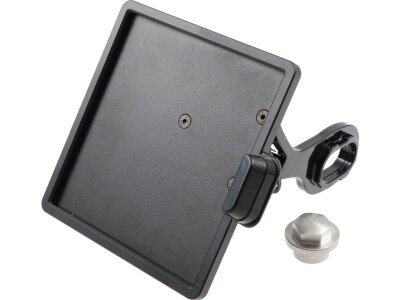 Slide-In Frame Side Mount License Plate Bracket Germany 180 x 200 mm Black Powder Coated