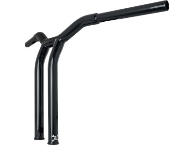 14" Dominator Raked Bar Bar 4-Hole Gloss Black 1 1/4"