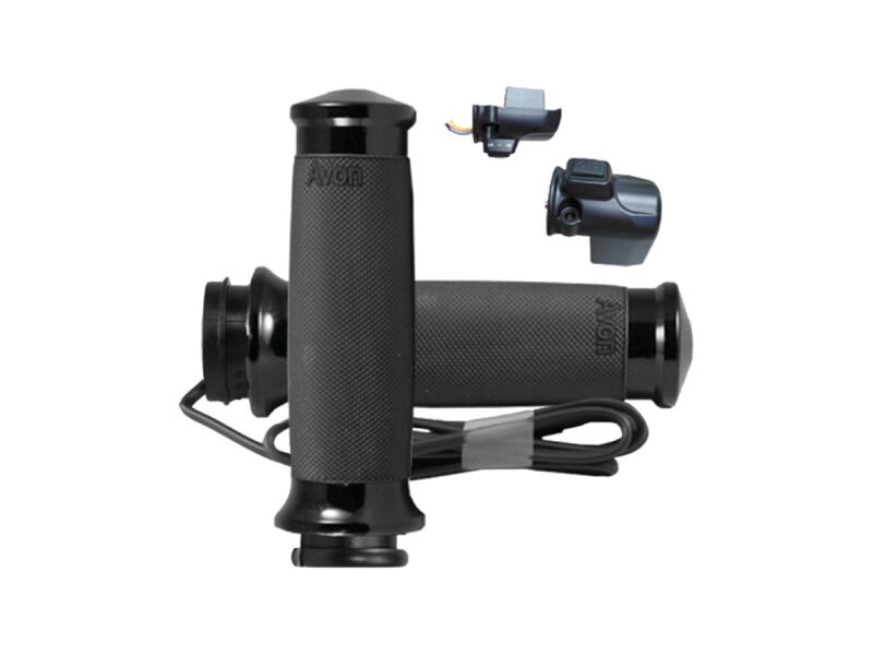 Custom Contour Heated Grips Black 1" Throttle By Wire