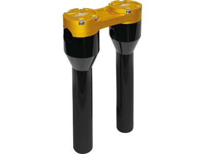 8" Clubstyle Straight Risers With Gold Clamp Black 1"