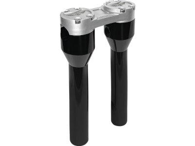 8" Clubstyle Straight Risers With Silver Clamp Black 1"