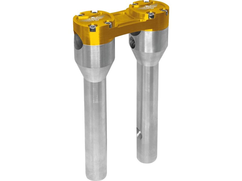 8" Clubstyle Straight Risers With Gold Clamp Silver 1"