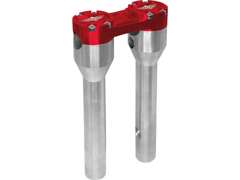 8" Clubstyle Straight Risers With Red Clamp Silver 1"