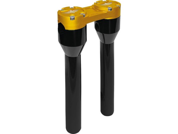 10" Clubstyle Straight Risers With Gold Clamp Black...