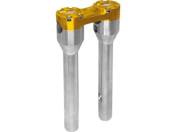 10" Clubstyle Straight Risers With Gold Clamp Silver...