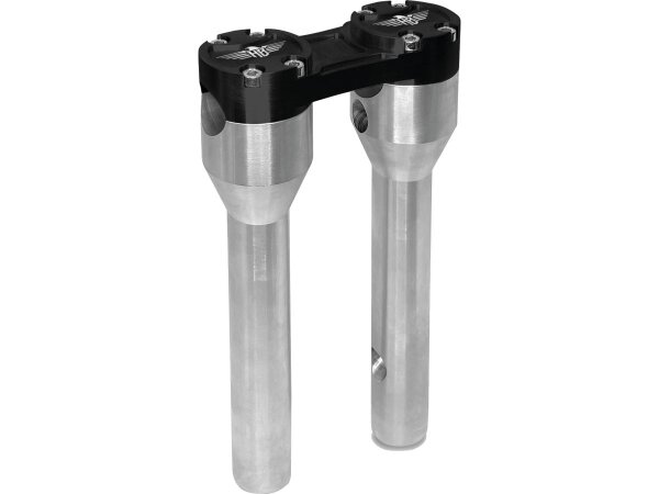 8" Clubstyle Straight Risers With Black Clamp Silver 1 1/4"