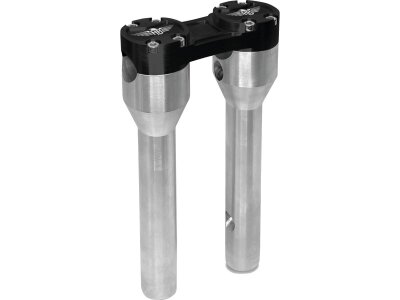8" Clubstyle Straight Risers With Black Clamp Silver 1 1/4"