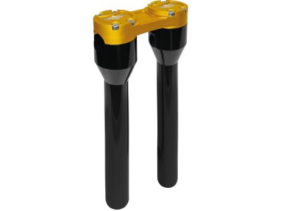 12" Clubstyle Straight Risers With Gold Clamp Black 1 1/4"