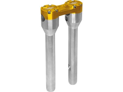 12" Clubstyle Straight Risers With Gold Clamp Silver 1 1/4"