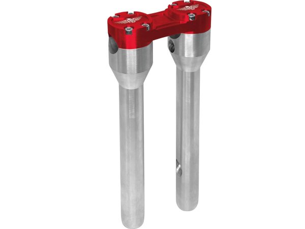 12" Clubstyle Straight Risers With Red Clamp Silver...
