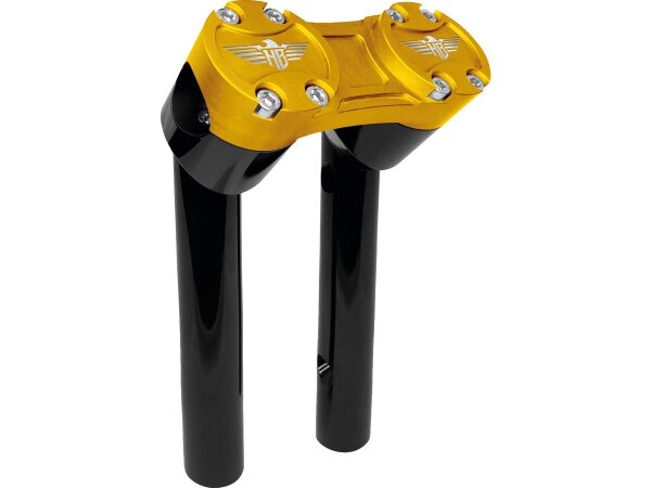 6" Clubstyle Pullback Risers With Gold Clamp Black...