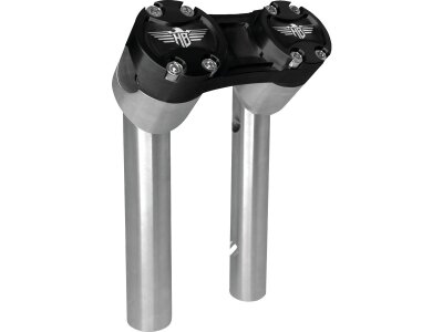 6" Clubstyle Pullback Risers With Black Clamp Silver 1"