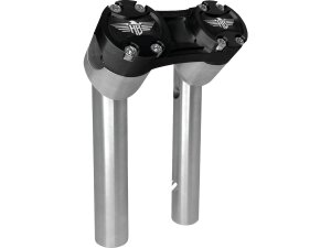 6" Clubstyle Pullback Risers With Black Clamp Silver...