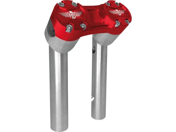 6" Clubstyle Pullback Risers With Red Clamp Silver...