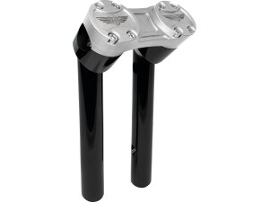 8" Clubstyle Pullback Risers With Silver Clamp Black 1"