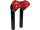 6" Clubstyle Pullback Risers With Red Clamp Black 1 1/4"